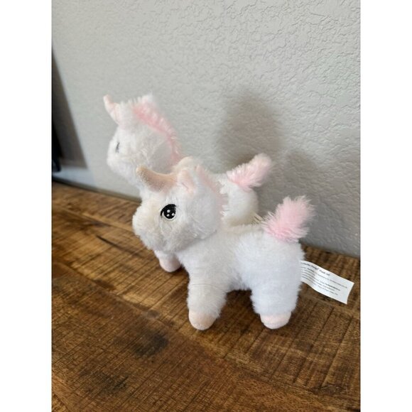 Unicorn Plush Lot Of 2 Stuffed Toys White Pink 7" Mom Baby Perfecto Designs - Picture 2 of 8